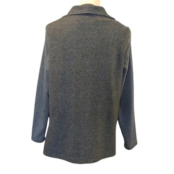 Doe & Rae Grey Two Tone Open Front Knit Cardigan with Pockets Medium - Picture 12 of 14